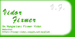 vidor fixmer business card